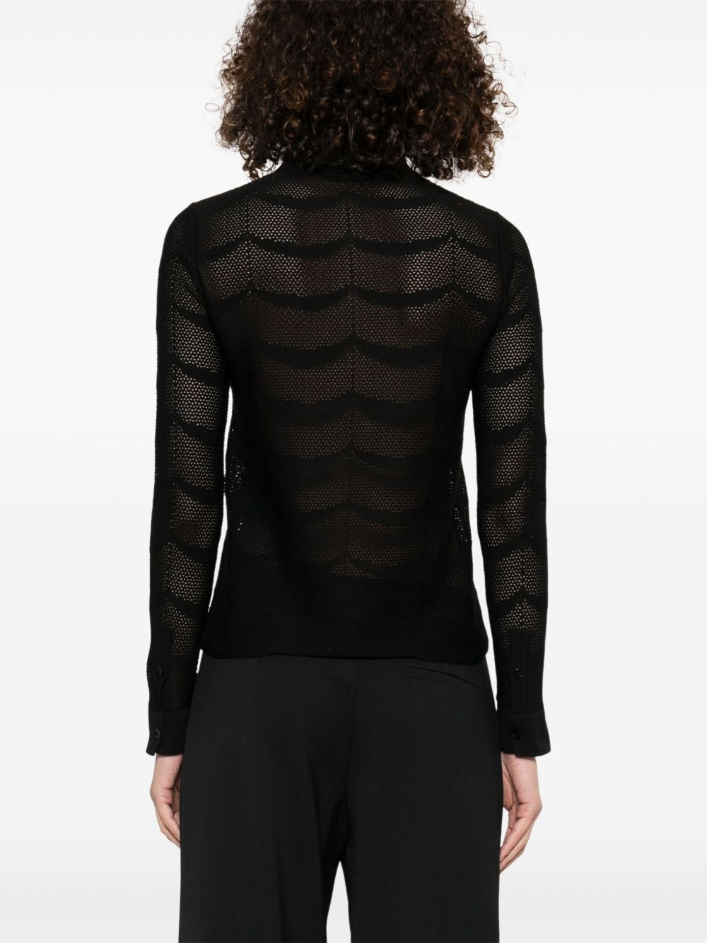 Tom Ford Cotton Silk Semi Sheer Shirt In Black