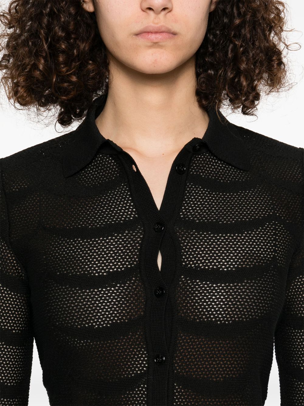 Tom Ford Cotton Silk Semi Sheer Shirt In Black