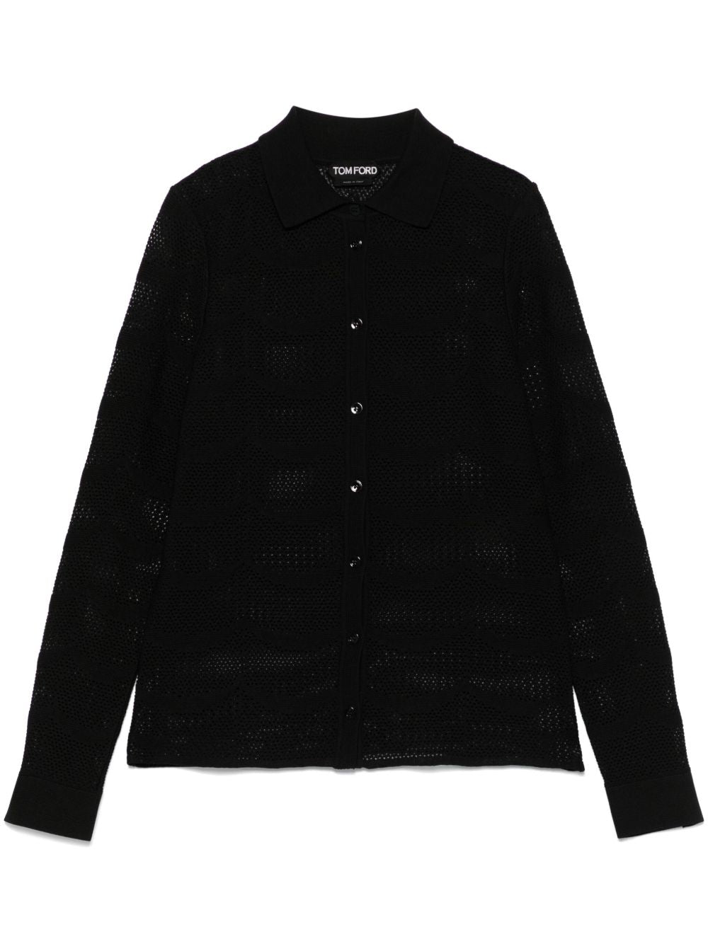 Tom Ford Cotton Silk Semi Sheer Shirt Black