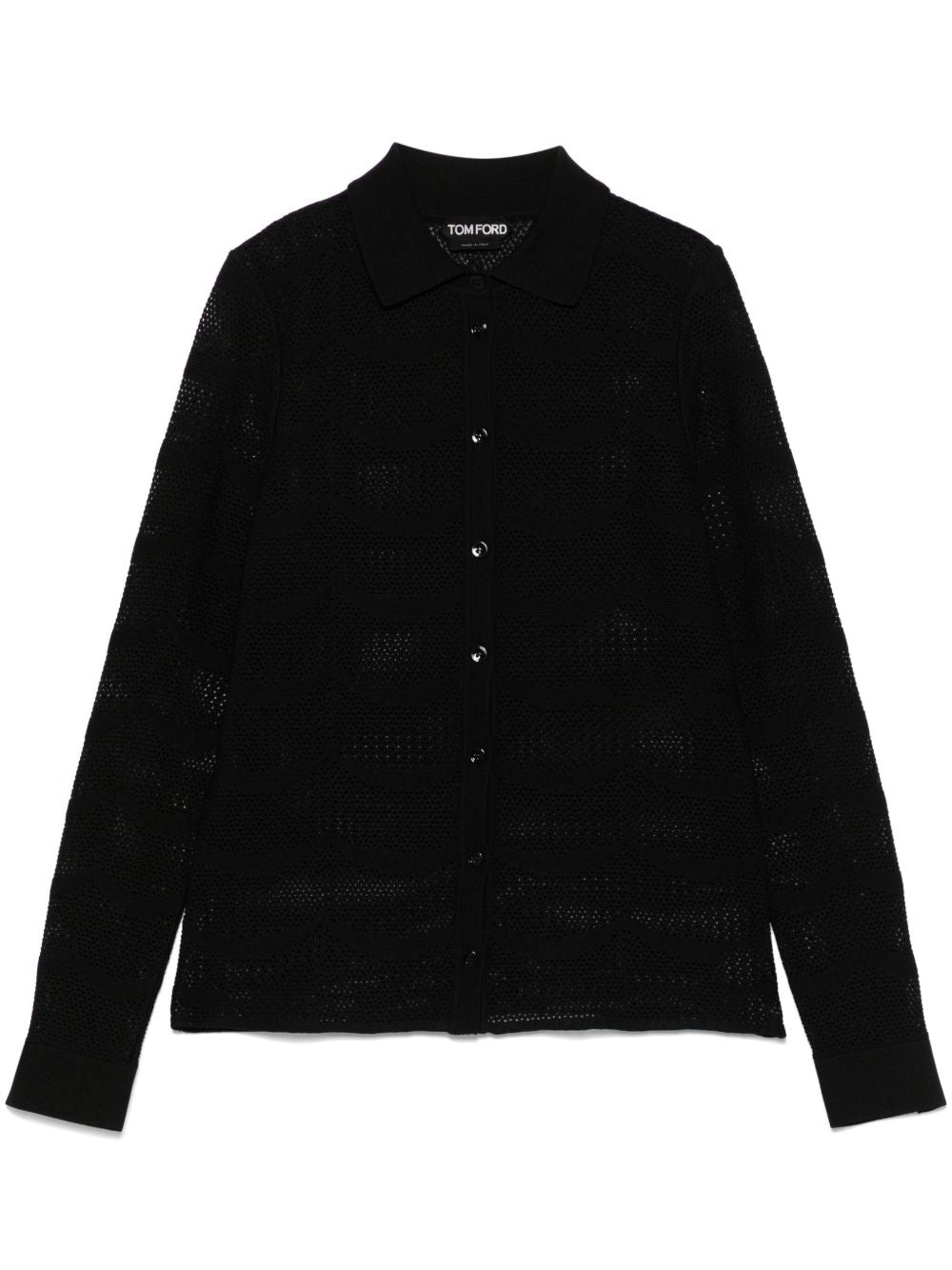 Tom Ford Cotton Silk Semi Sheer Shirt In Black