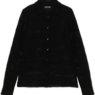 Tom Ford Cotton Silk Semi Sheer Shirt In Black