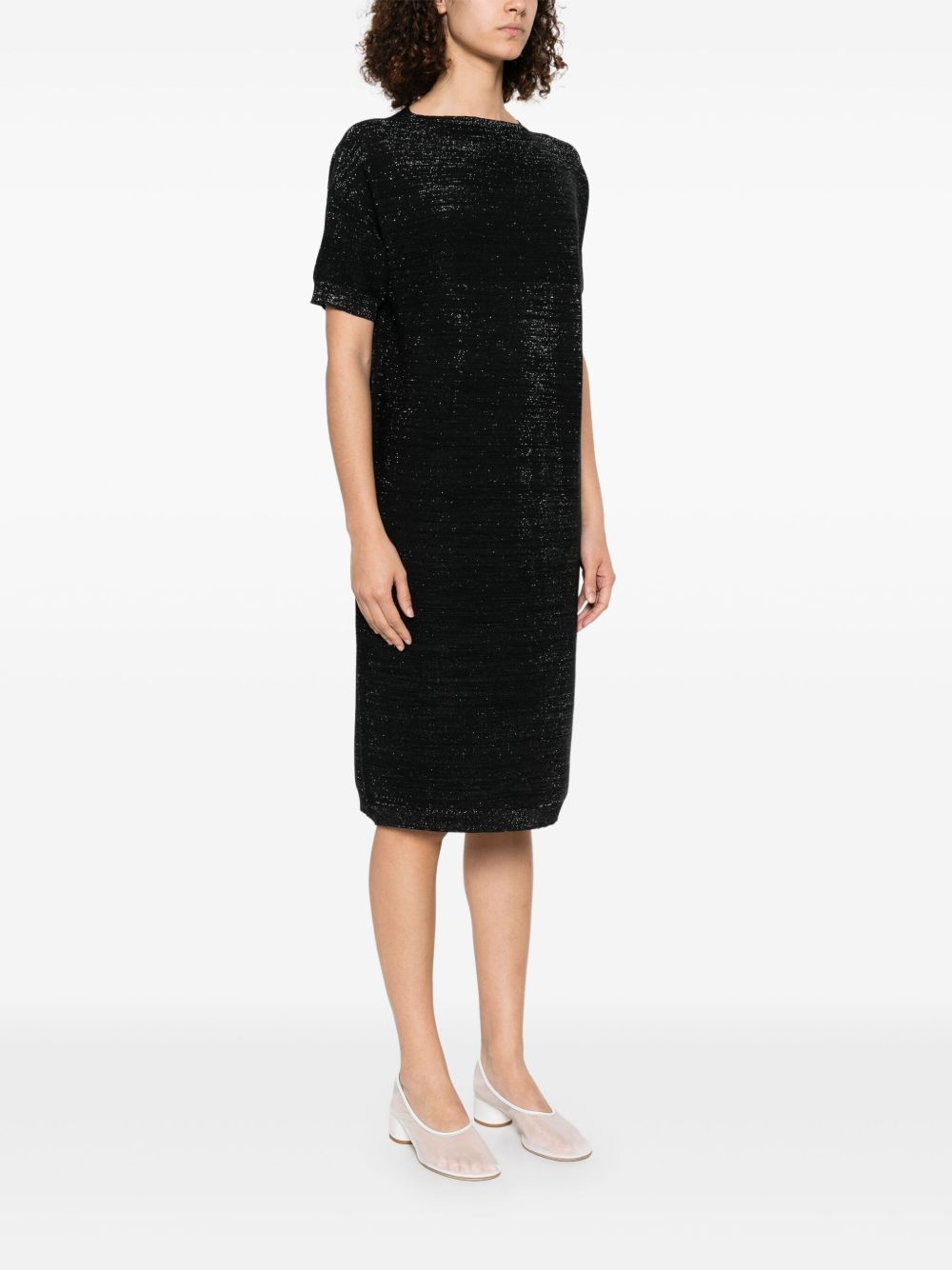 Fabiana Filippi Lurex Knit Midi Dress Black