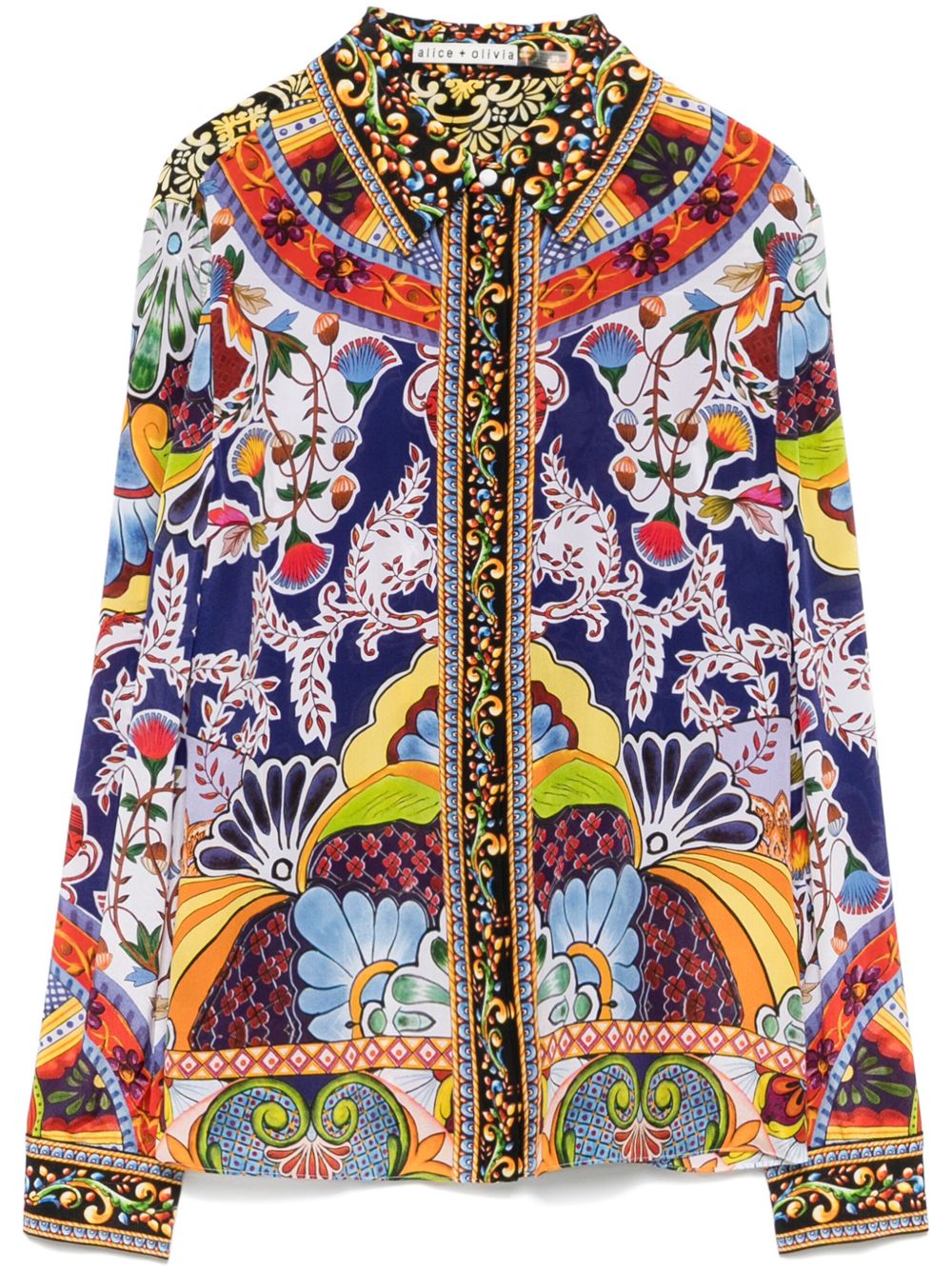 Alice + Olivia Floral Print Top MultiColour