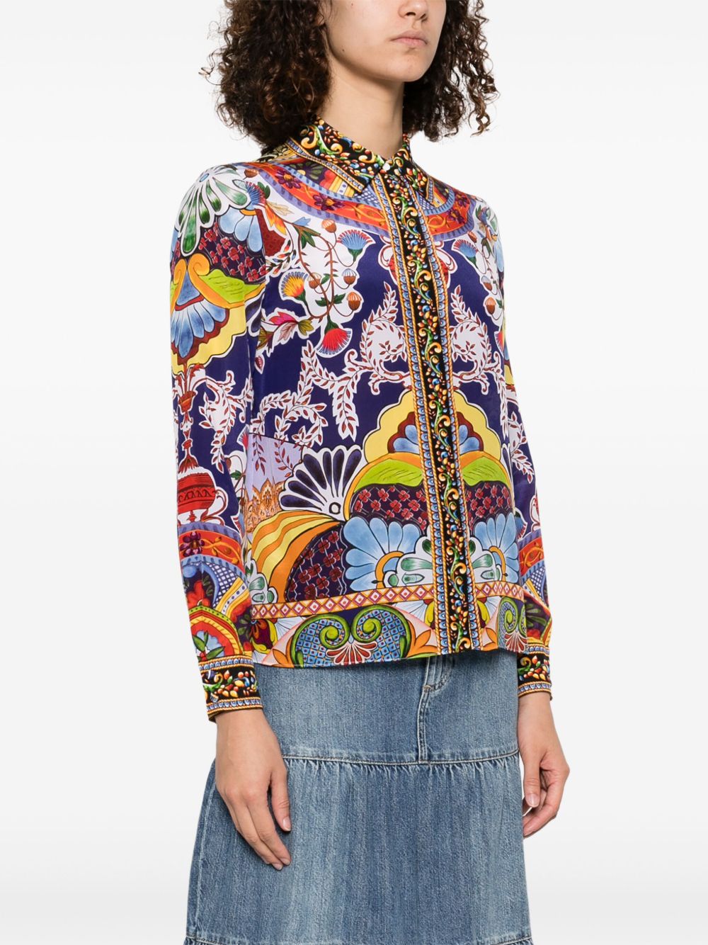 Alice + Olivia Floral Print Top MultiColour