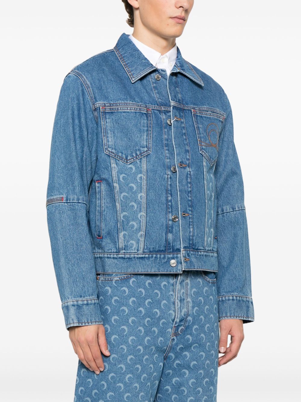 MARINE SERRE Denim Jacket In Clear Blue