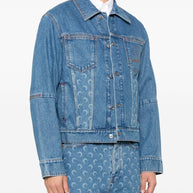 Marine Serre Crescent Moon-print Denim Jacket