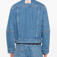 Marine Serre Crescent Moon-print Denim Jacket