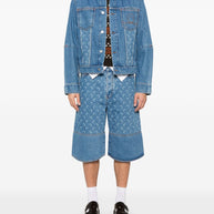 Marine Serre Crescent Moon-print Denim Jacket