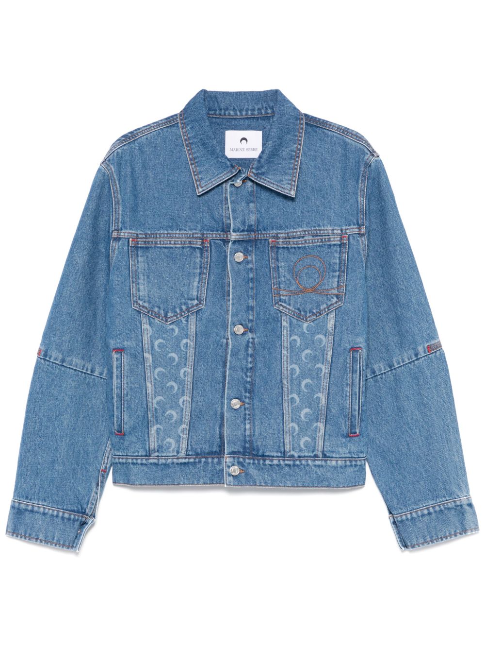 MARINE SERRE Denim Jacket In Clear Blue