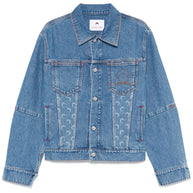 Marine Serre Crescent Moon-print Denim Jacket