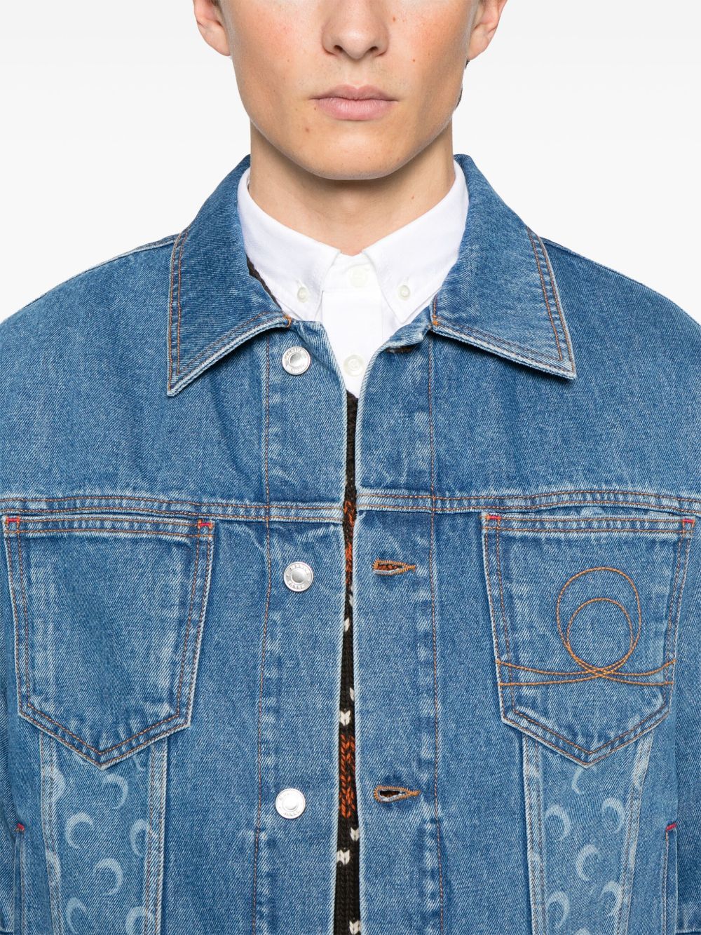 MARINE SERRE Denim Jacket In Clear Blue