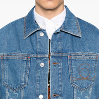 Marine Serre Crescent Moon-print Denim Jacket