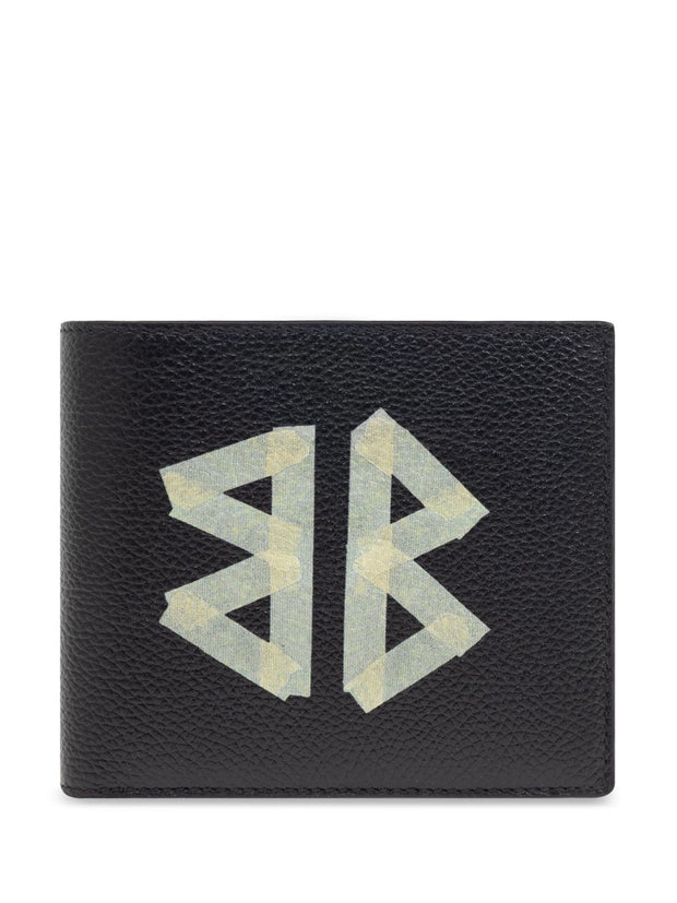 Balenciaga Cash Tape Type Leather Square Wallet - Black