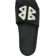 Balenciaga Logo Pool Slides - Black