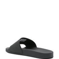 Balenciaga Logo Pool Slides - Black