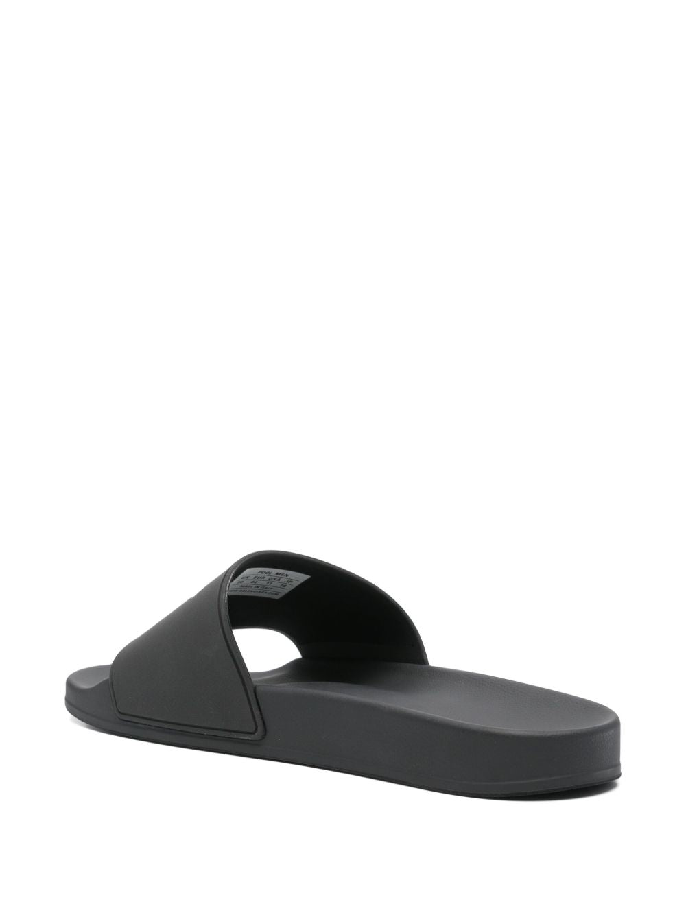 Balenciaga Logo Pool Slides - Black
