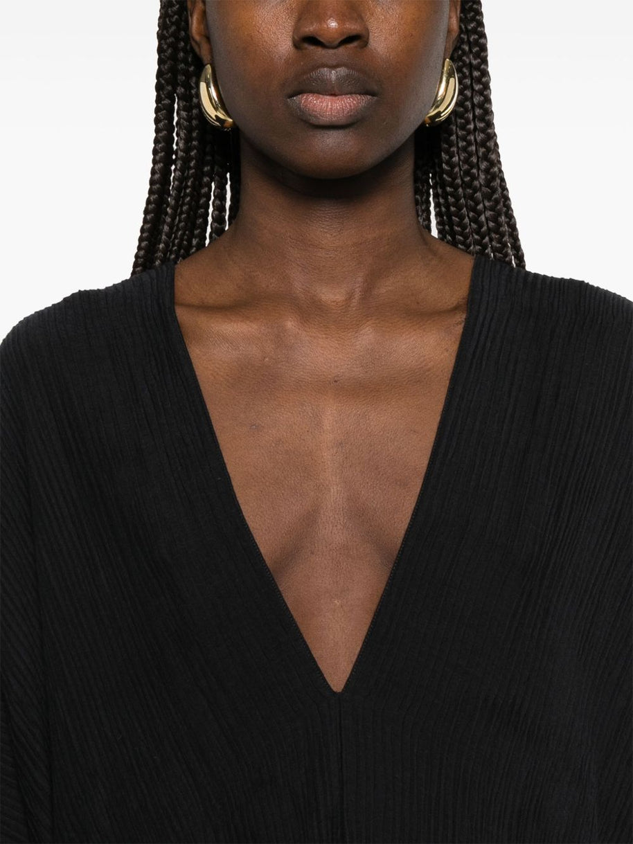 TALLER MARMO PRE Asymmetrical V-neck Kaftan in Black