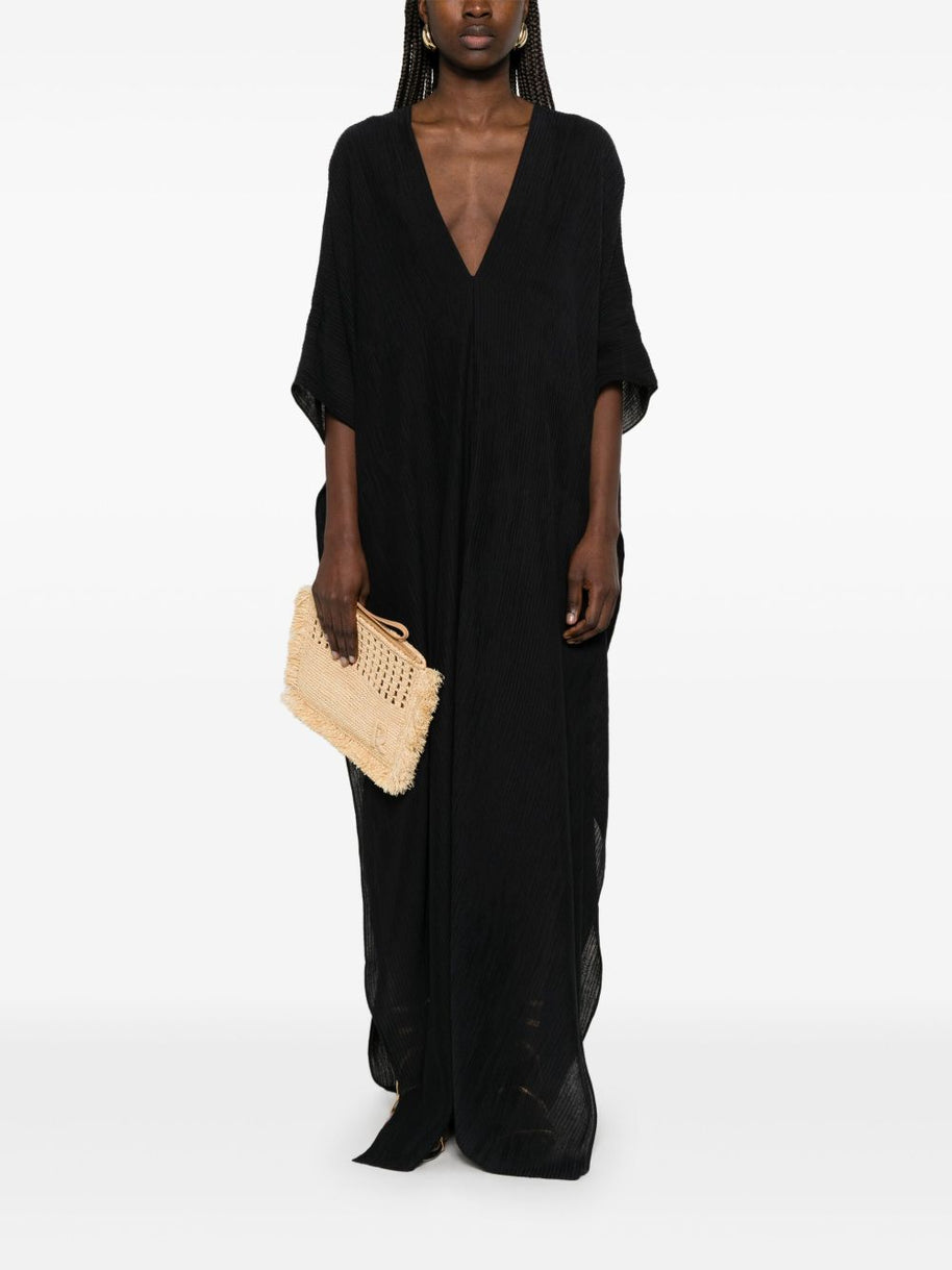 TALLER MARMO PRE Asymmetrical V-neck Kaftan in Black
