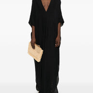 TALLER MARMO PRE Asymmetrical V-neck Kaftan in Black