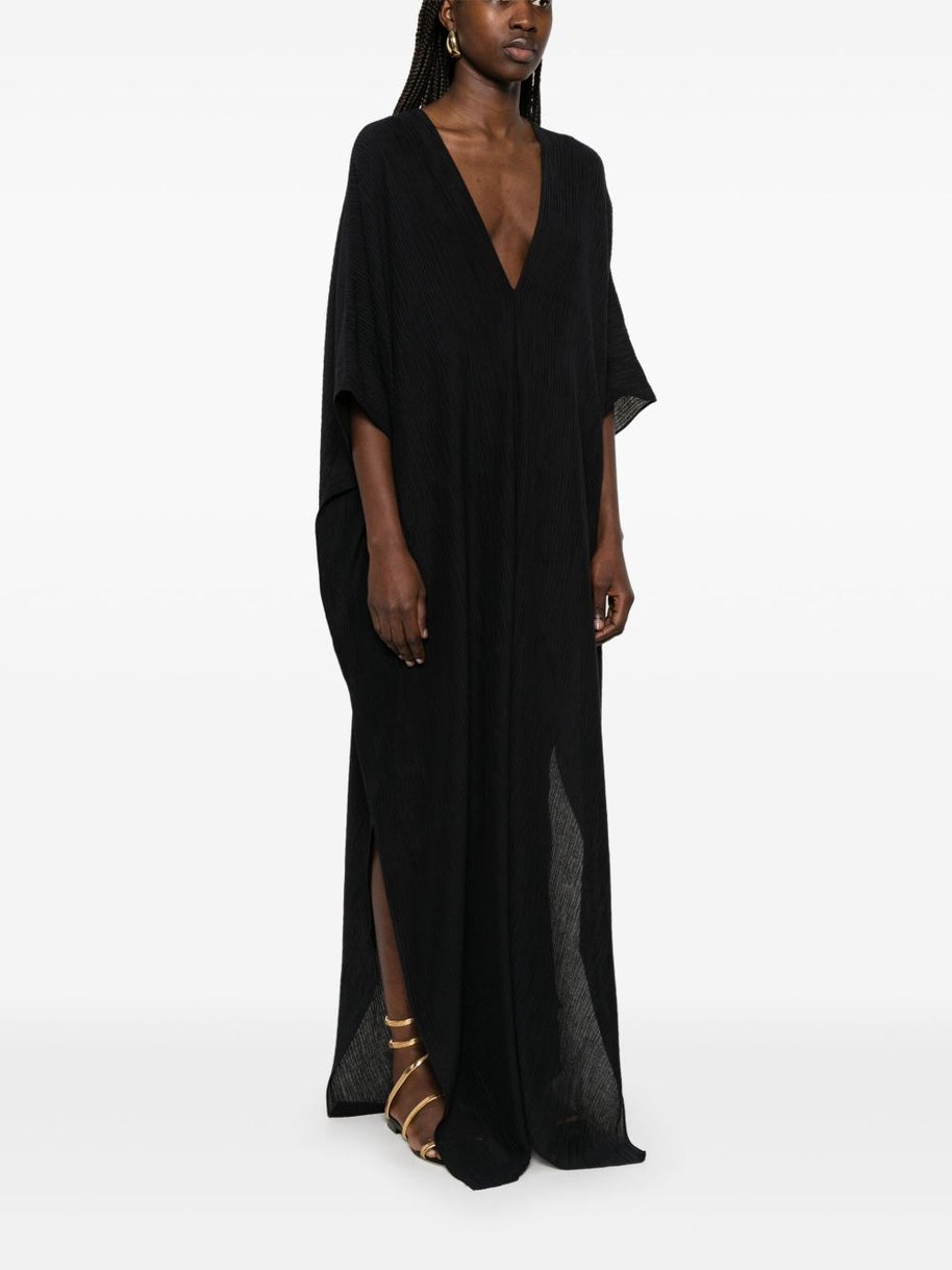 TALLER MARMO PRE Asymmetrical V-neck Kaftan in Black