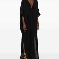 TALLER MARMO PRE Asymmetrical V-neck Kaftan in Black