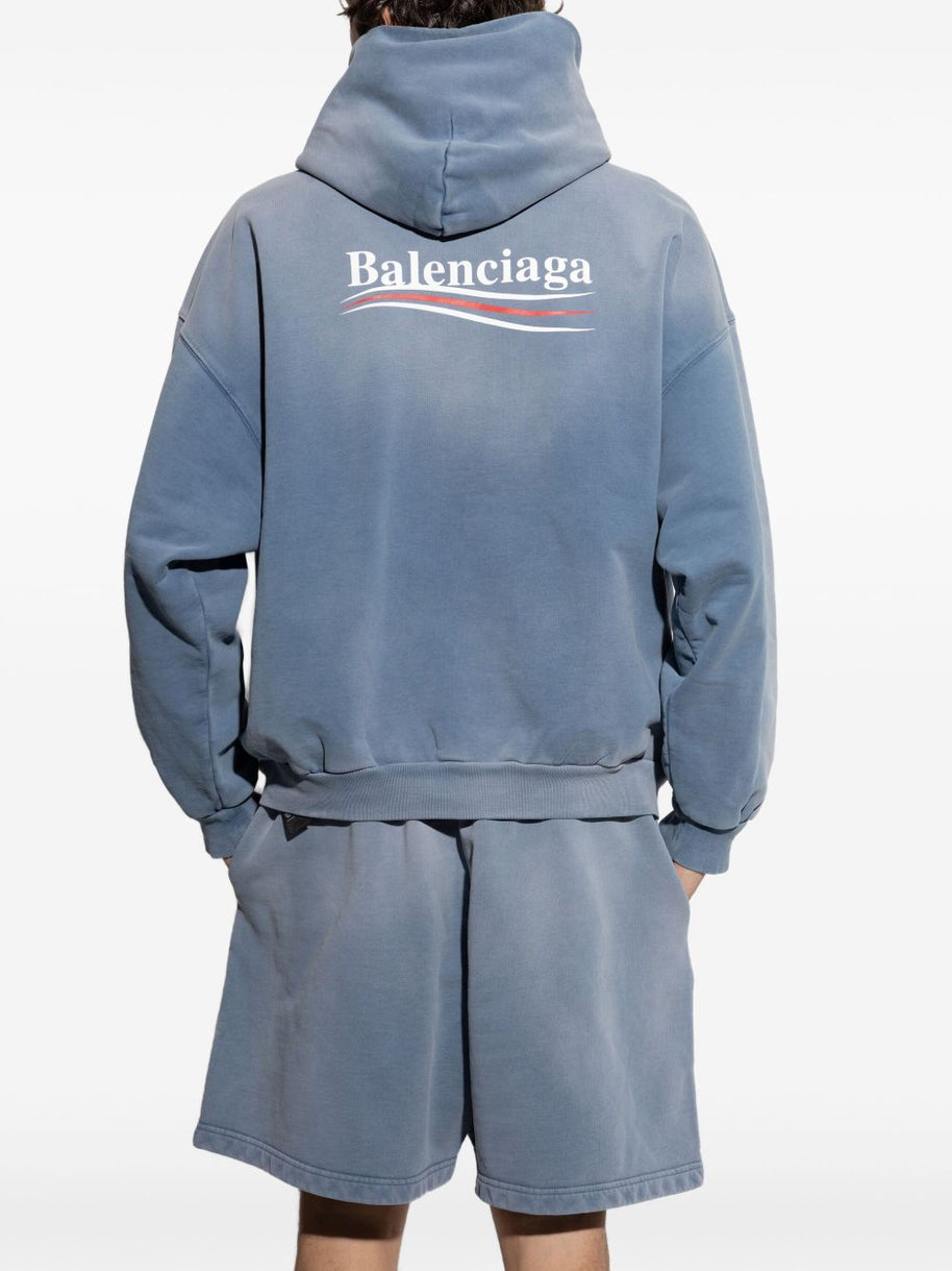 Balenciaga  Political Campaign Hoodie Sweaters Blue