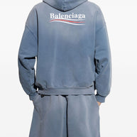 Balenciaga  Political Campaign Hoodie Sweaters Blue