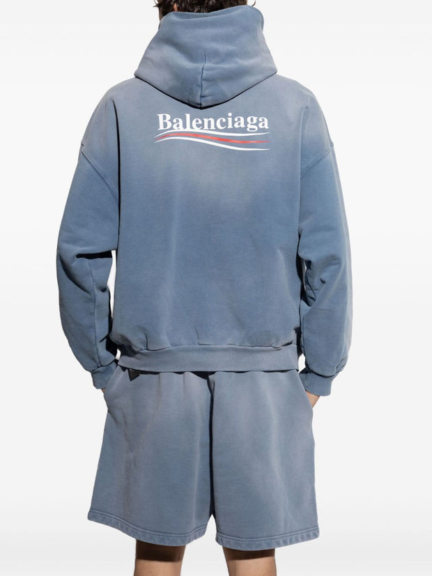 Balenciaga  Political Campaign Hoodie Sweaters Blue