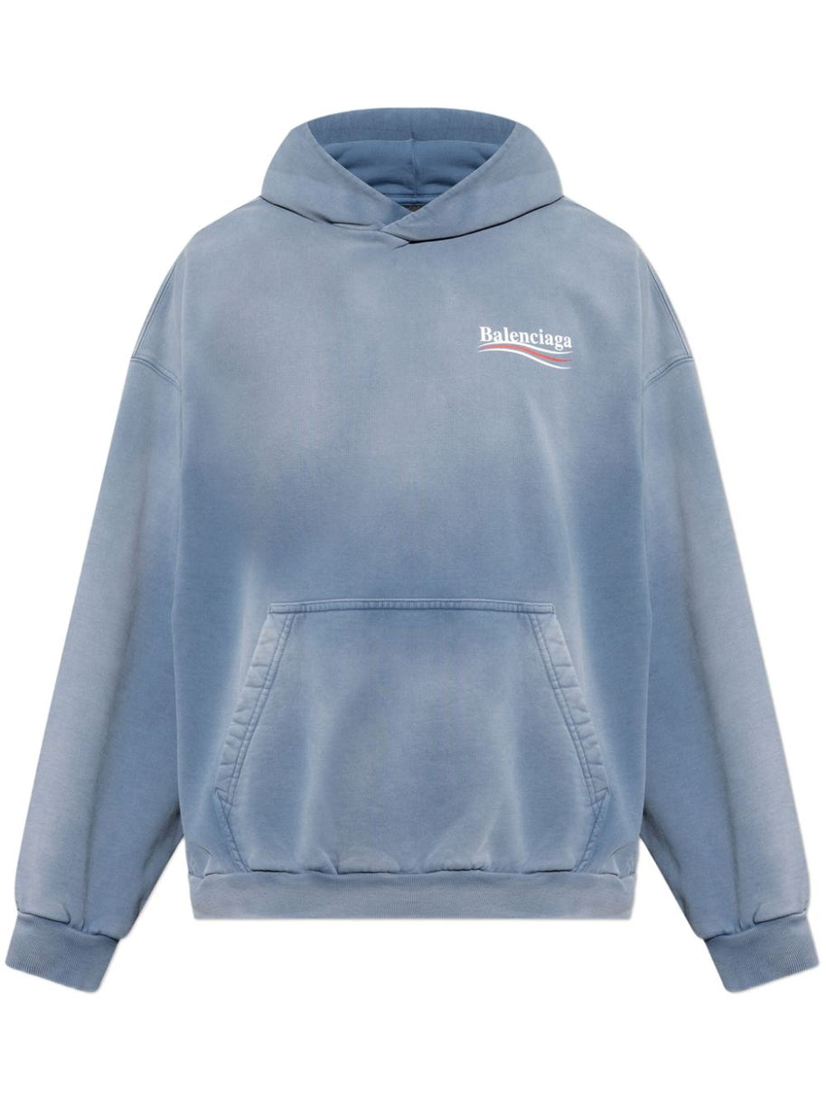 Balenciaga  Political Campaign Hoodie Sweaters Blue