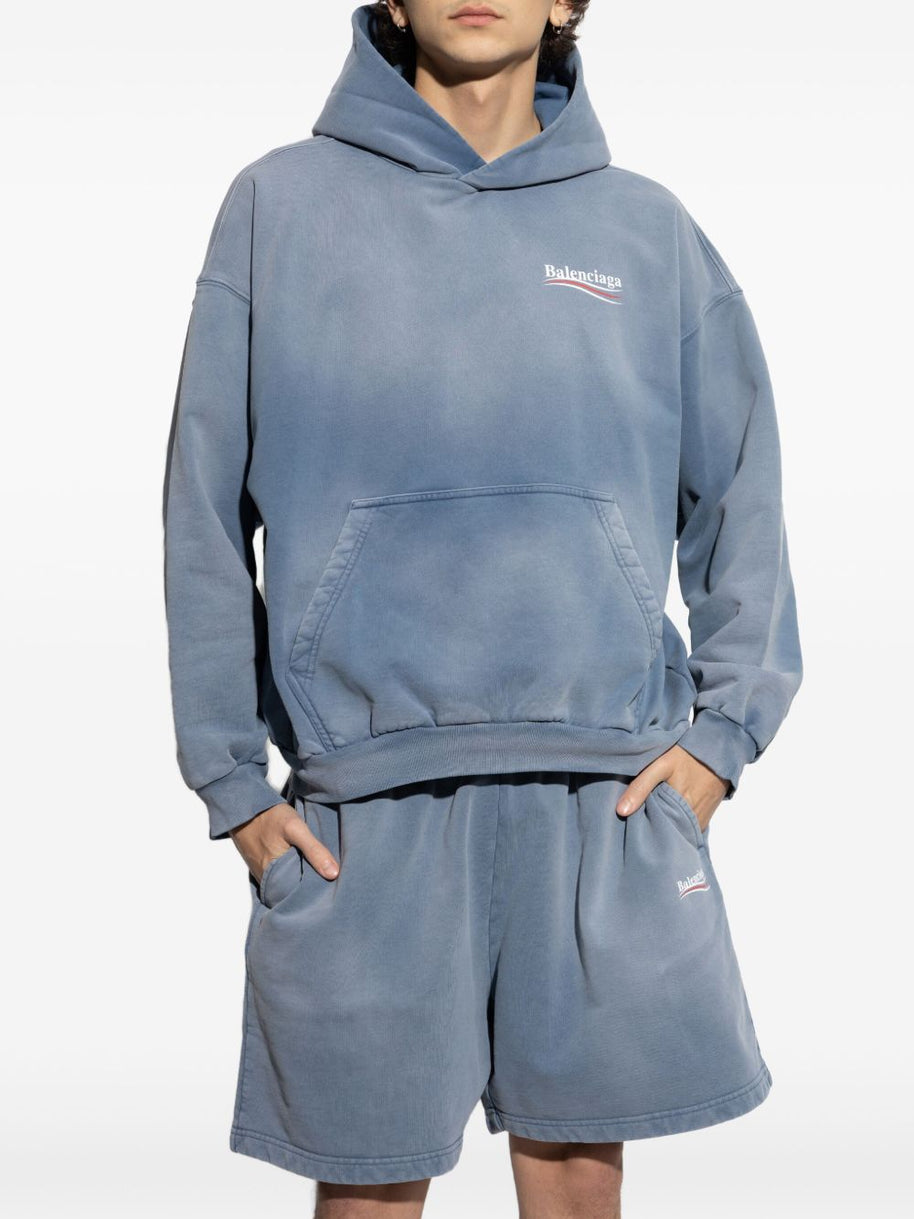 Balenciaga  Political Campaign Hoodie Sweaters Blue