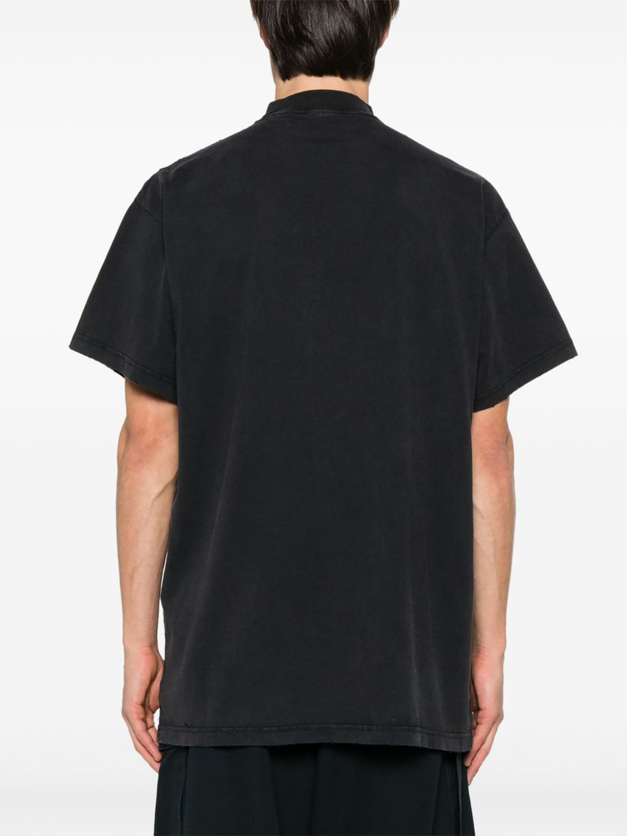 Balenciaga 3b Liquified Cotton T-shirt - Black