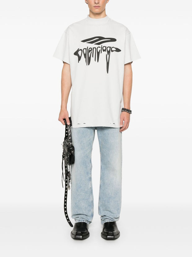 Balenciaga 3b Liquified Cotton T-shirt - White