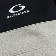 Balenciaga Logo Cotton Zipped Hoodie - Grey