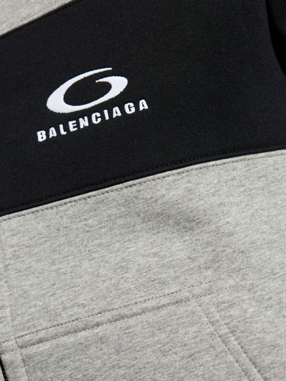 Balenciaga Logo Cotton Zipped Hoodie - Grey