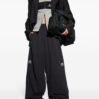 Balenciaga Logo Cotton Zipped Hoodie - Grey