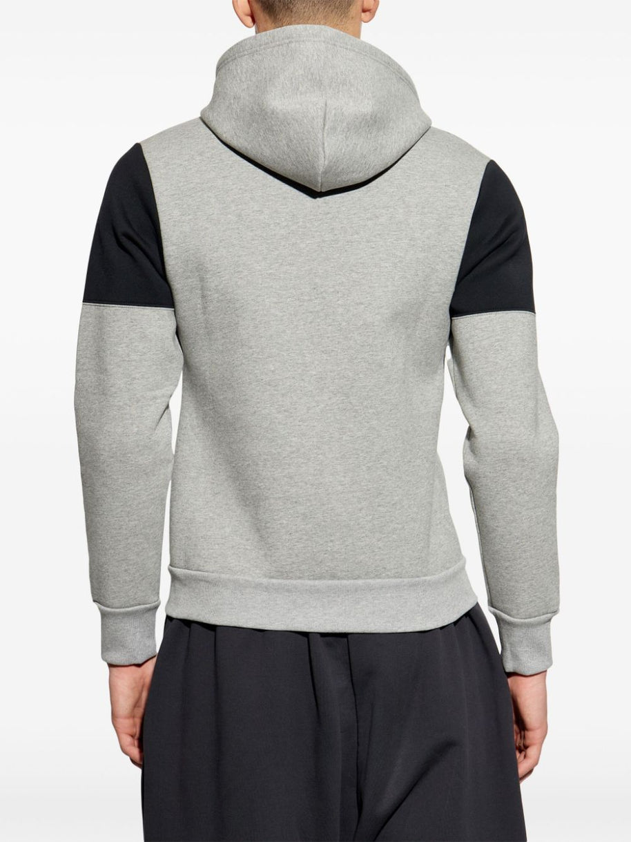 Balenciaga Logo Cotton Zipped Hoodie - Grey