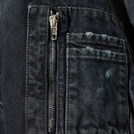 Balenciaga Denim Cotton Bomber Jacket - Black