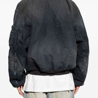 Balenciaga Denim Cotton Bomber Jacket - Black