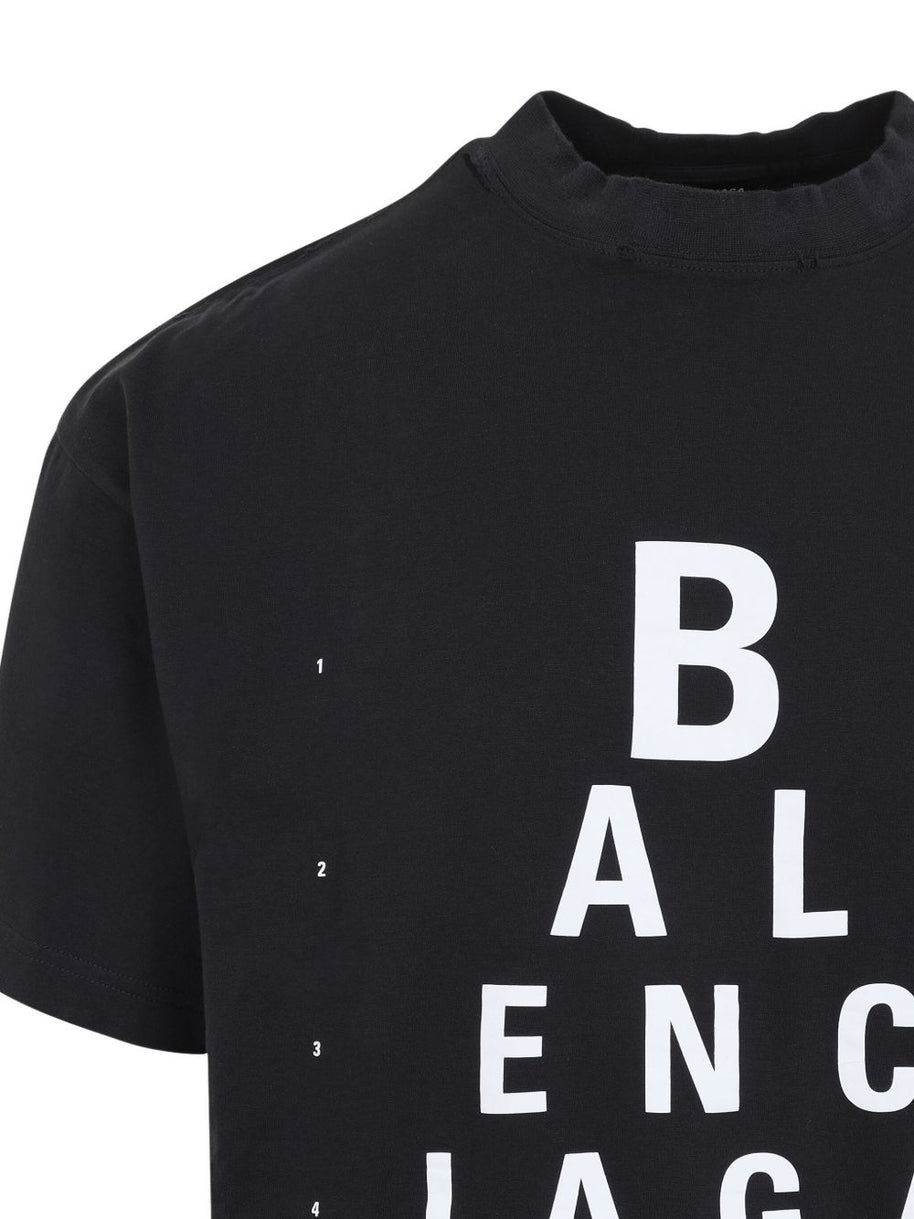 Balenciaga Optical Cotton T-shirt - Black
