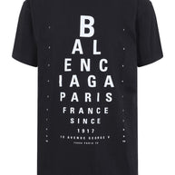 Balenciaga Optical Cotton T-shirt - Black