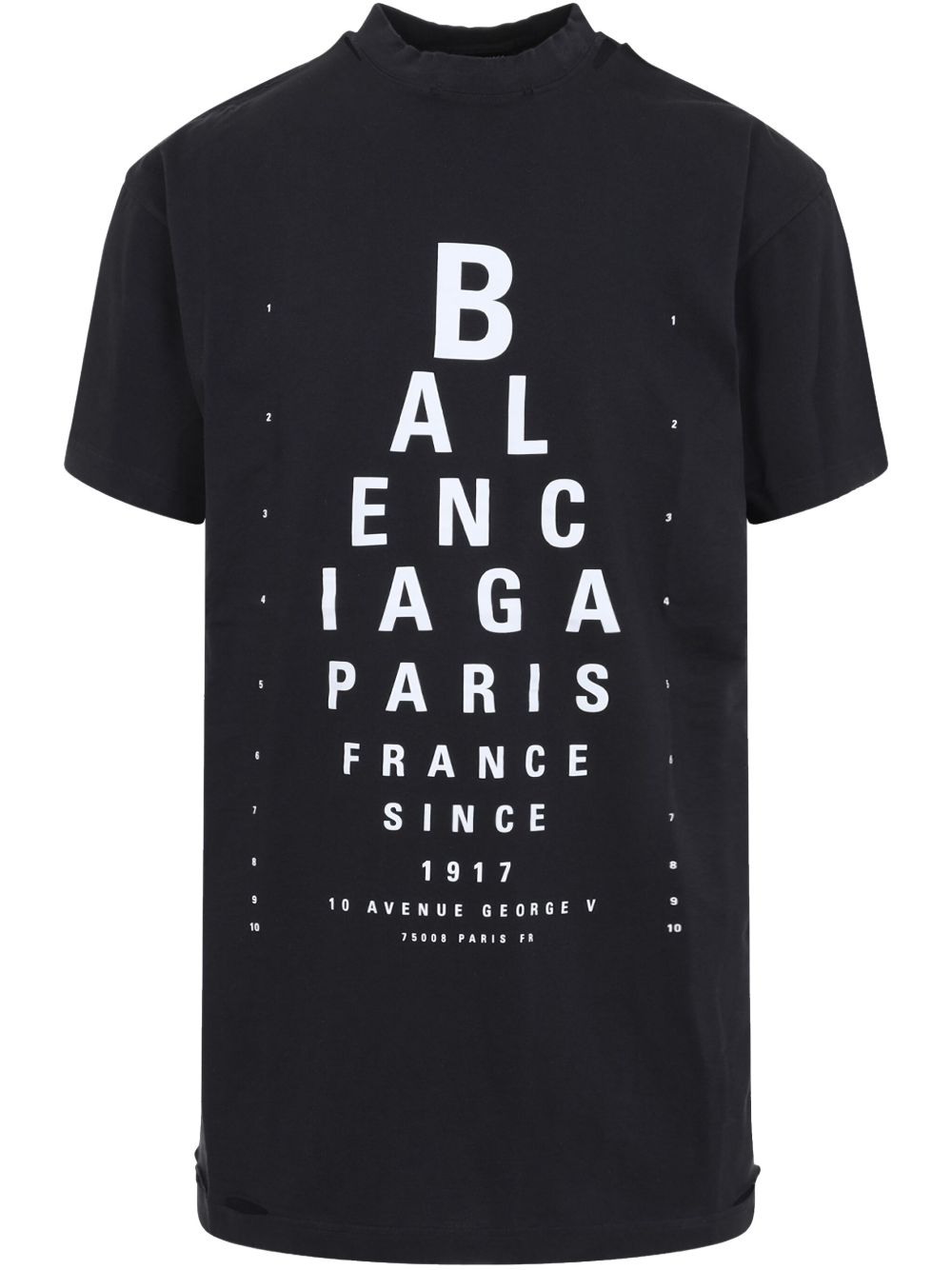 Balenciaga Optical Cotton T-shirt - Black