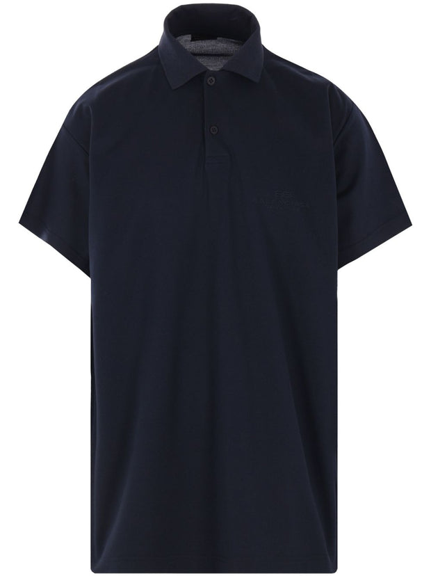 Balenciaga Interwined Cotton Polo Shirt - Blue