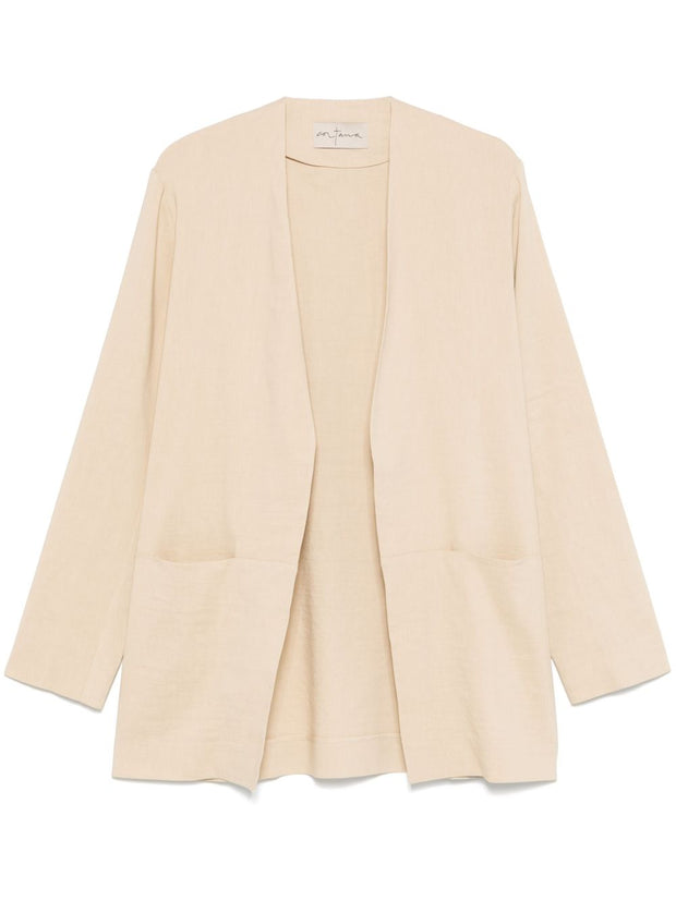 Cortana Open Front Jacket In Beige