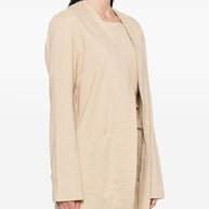 Cortana Open Front Jacket In Beige