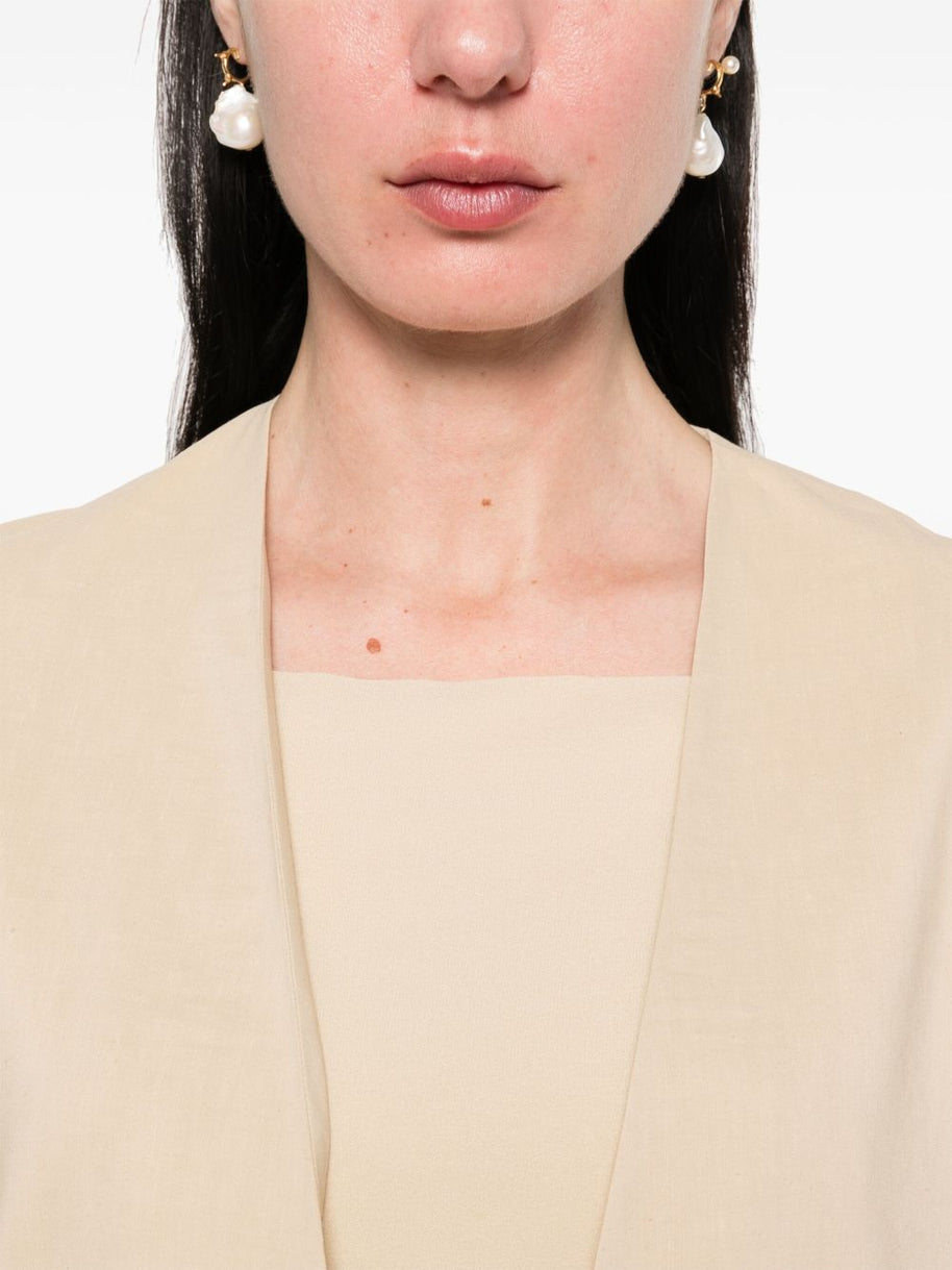 Cortana Open Front Jacket In Beige