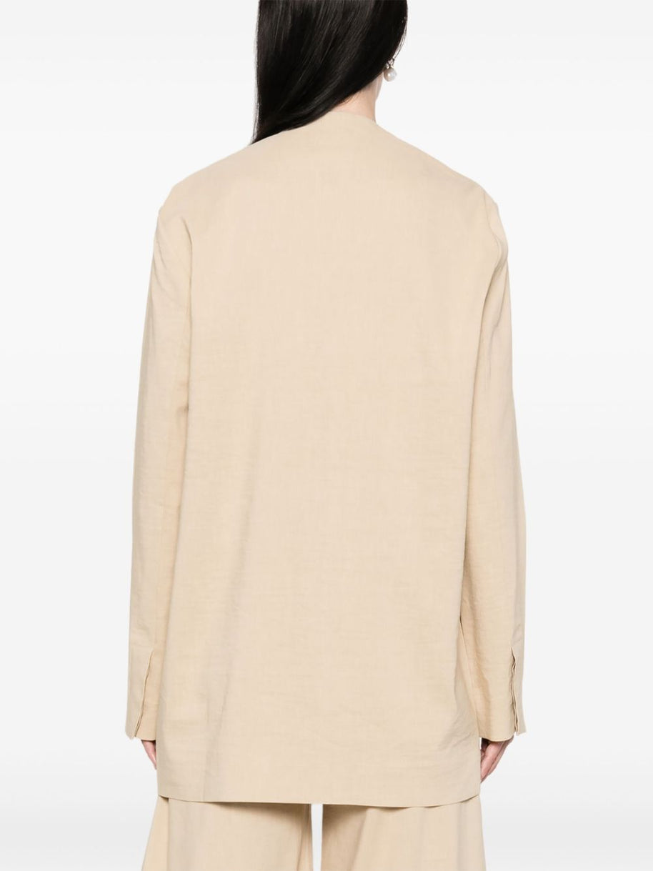 Cortana Open Front Jacket In Beige