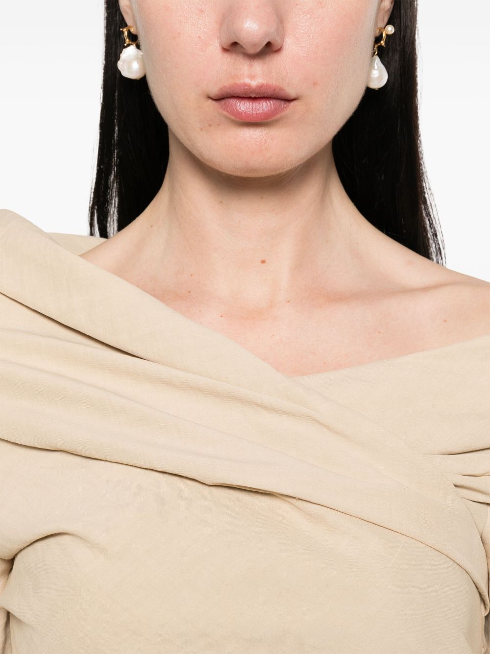 Cortana Silk Top Beige