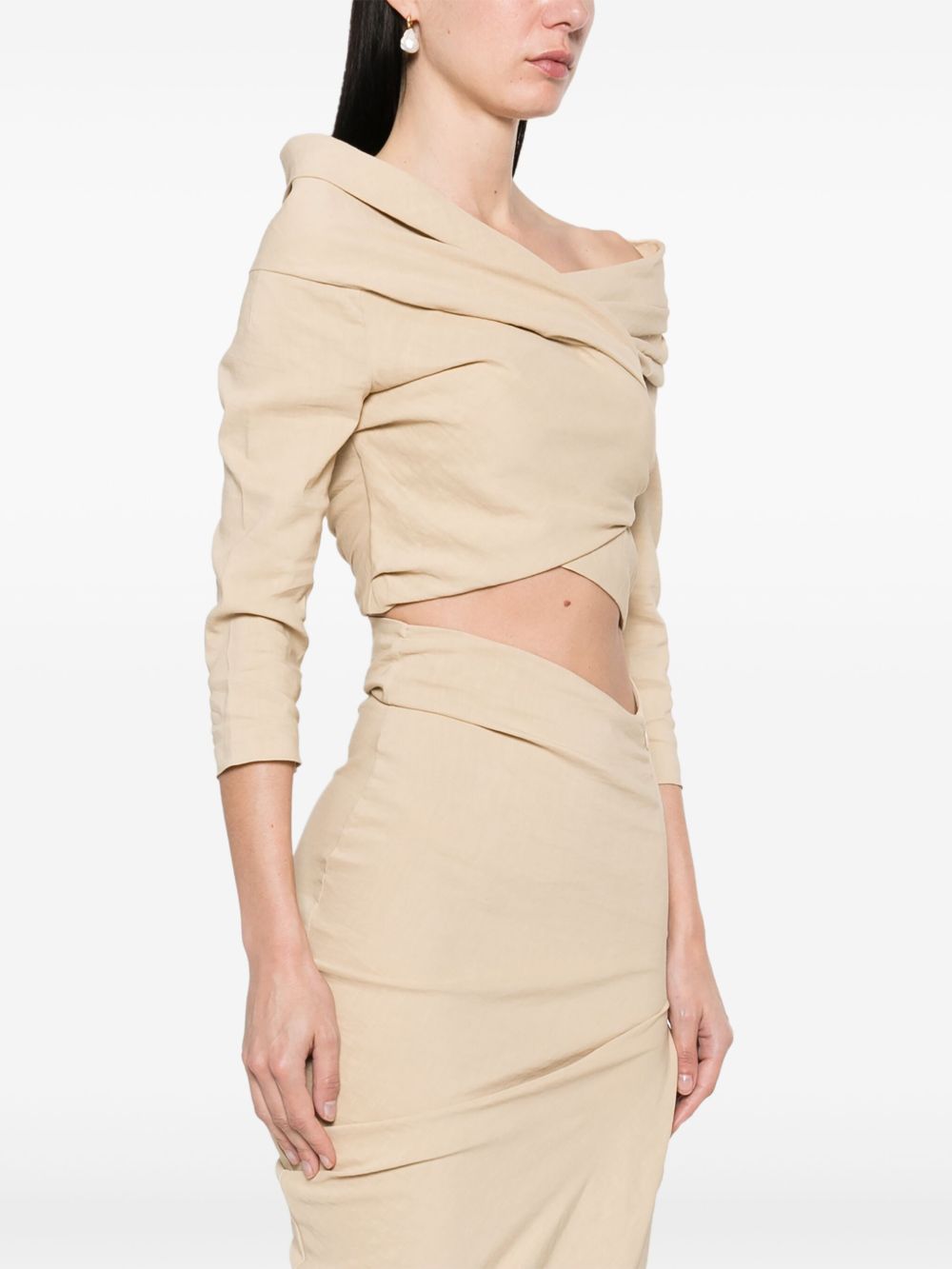 Cortana Silk Top Beige