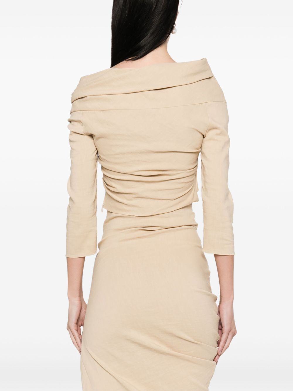 Cortana Silk Top Beige