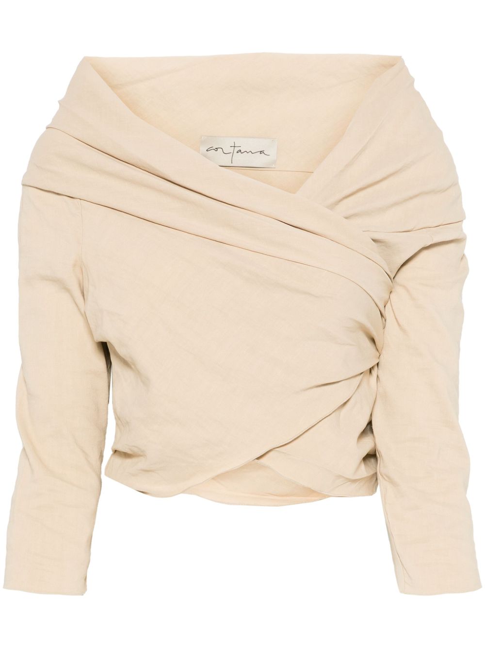 Cortana Silk Top Beige